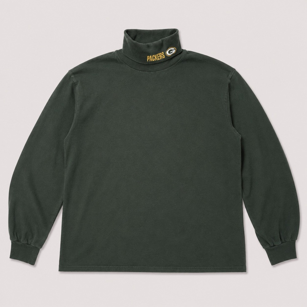 Vintage Green Bay Packers Turtleneck Shirt Mens L Green NFL Artex USA